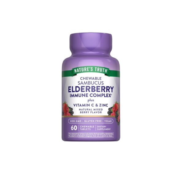 Natures Truth Chewable Black Elderberry 60 Tablets 1