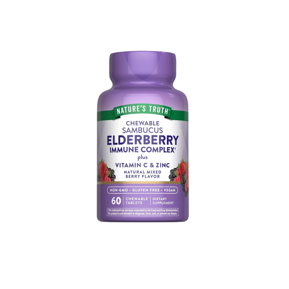 Natures Truth Chewable Black Elderberry 60 Tablets 1