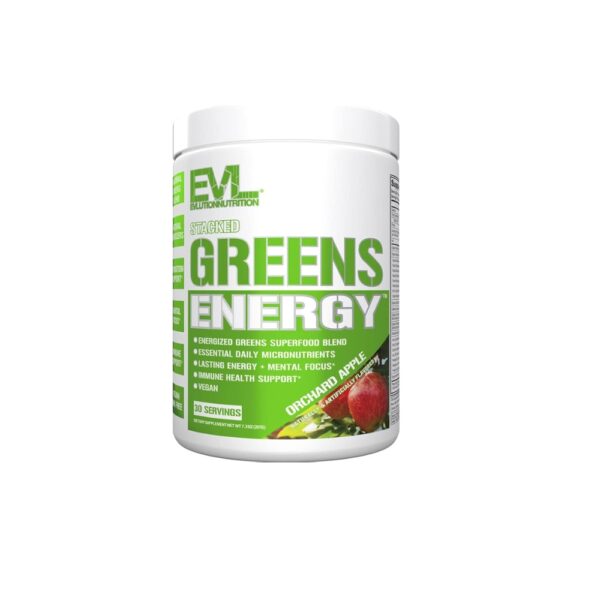 Evl Stacked Greens Energy 30 Servings Orchard Apple
