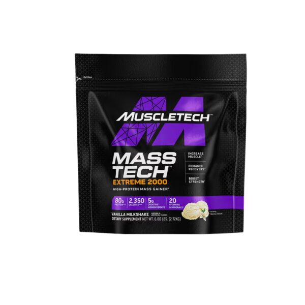 Muscletech Masstech Extreme 2000 6lbs Vanilla Milk Shake Flavor