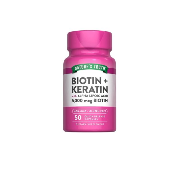 Natures Truth Biotin Keratin 5000 Mcg 50 Capsules