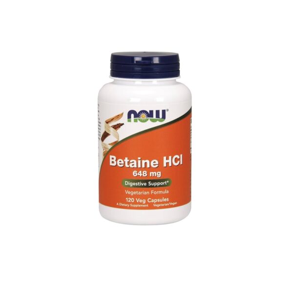 Now Betaine Hcl 648mg 120 Capsules
