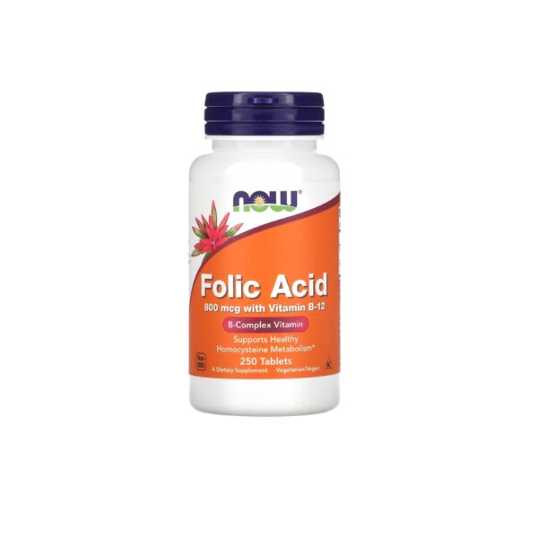 Now Folic Acid 800mcg 250 Tablets