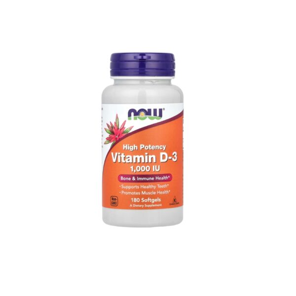 Now Vitamin D3 1000IU 180 Softgels