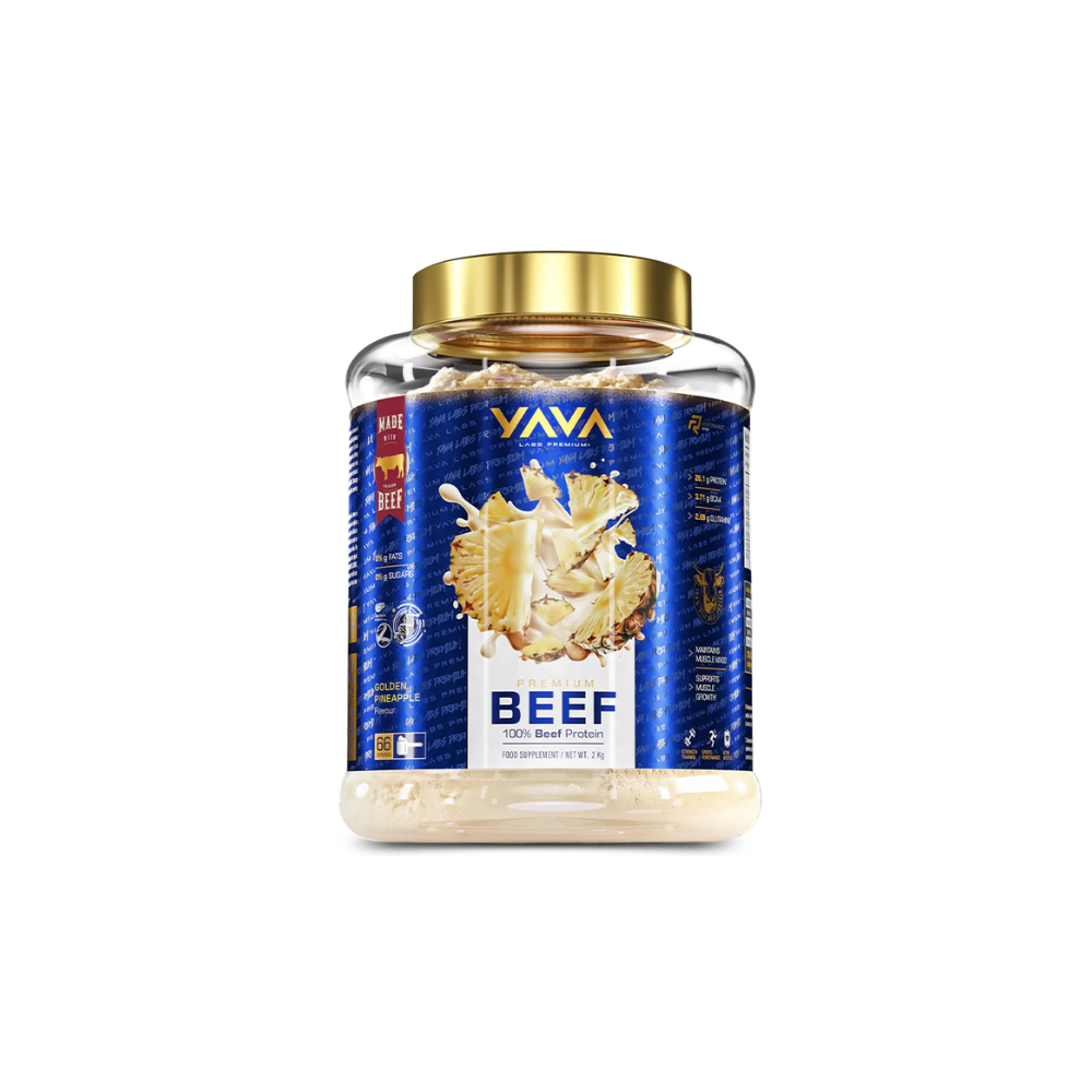 YAVA LABS PREMIUM 100 BEEF PROTEIN 2KG GOLDEN PINAEPPEL