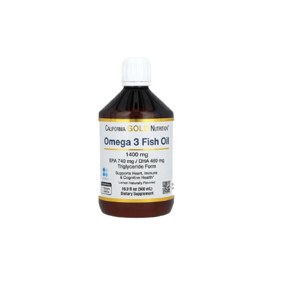 CALIFORNIA GOLD NUTRITION OMEGA 3 FISH OIL 1400MG 500ML LEMON FLAVORED