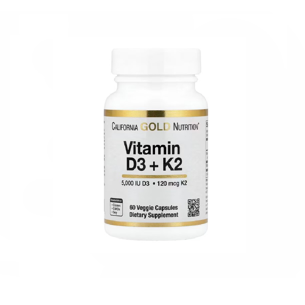 CALIFORNIA GOLD VITAMIN D3+K2 5000IU 120MCG 60CAPS