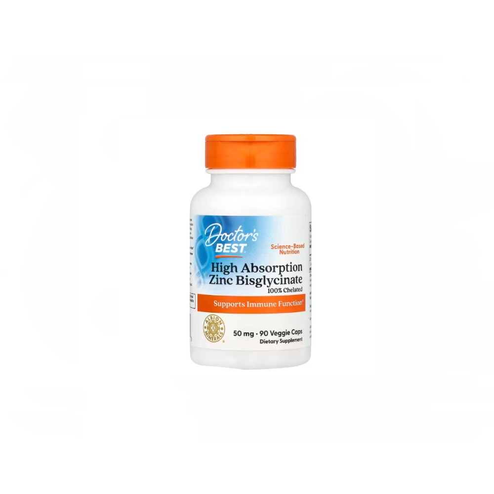 DOCTORS BEST HIGH ABSORPTION ZINC BISGLYCINATE 50MG 90 CAPSULES