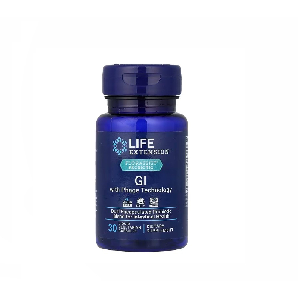 LIFE EXTENSION FLORASSIT PROBIOTIC GI WITH PHAGE TECHNOLOGY 30 LIQUID VEG CAPSULES