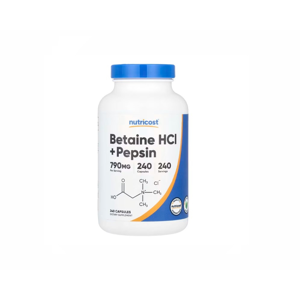 NUTRICOST BETAINE HCL + PEPSIN 790MG 240 CAPSULES