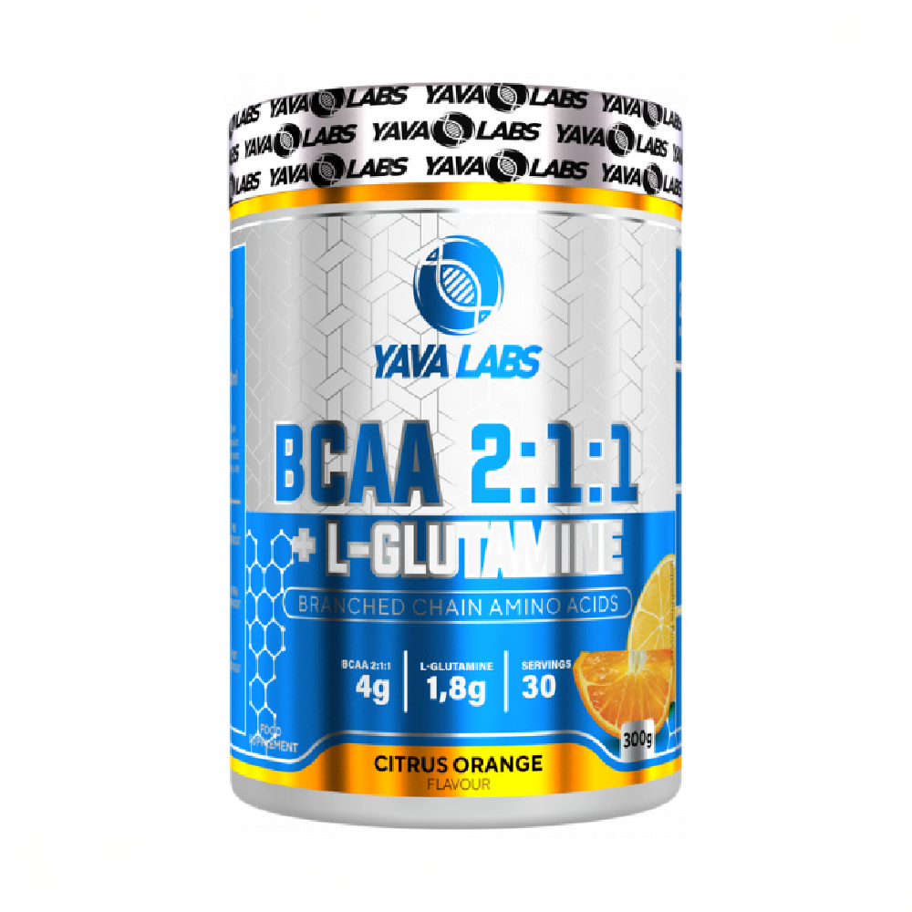 YAVA LABS BCAA + L GLUTAMINE 300G CITRUS ORANGE
