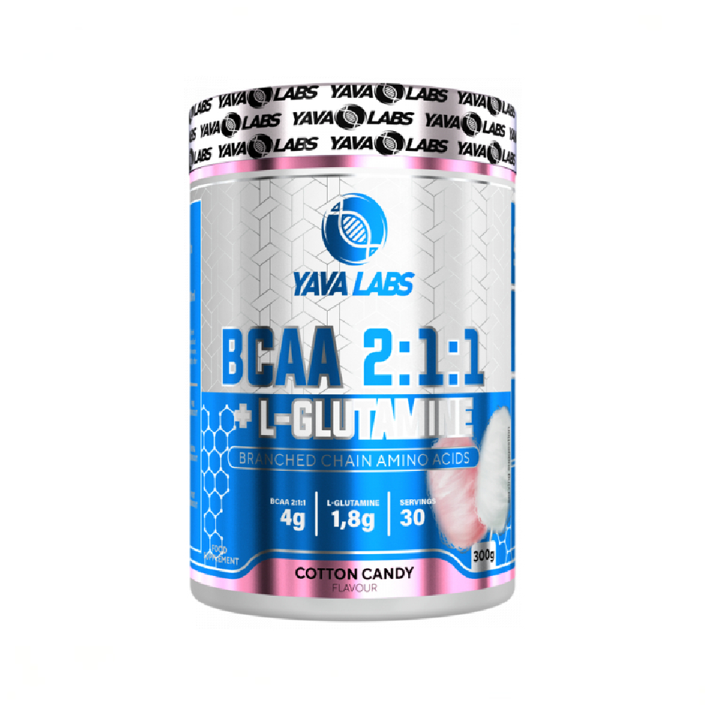 YAVA LABS BCAA + L GLUTAMINE 300G COTTON CANDY